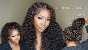 22" Chocolate Brown Water Wave 360 Lace Wig