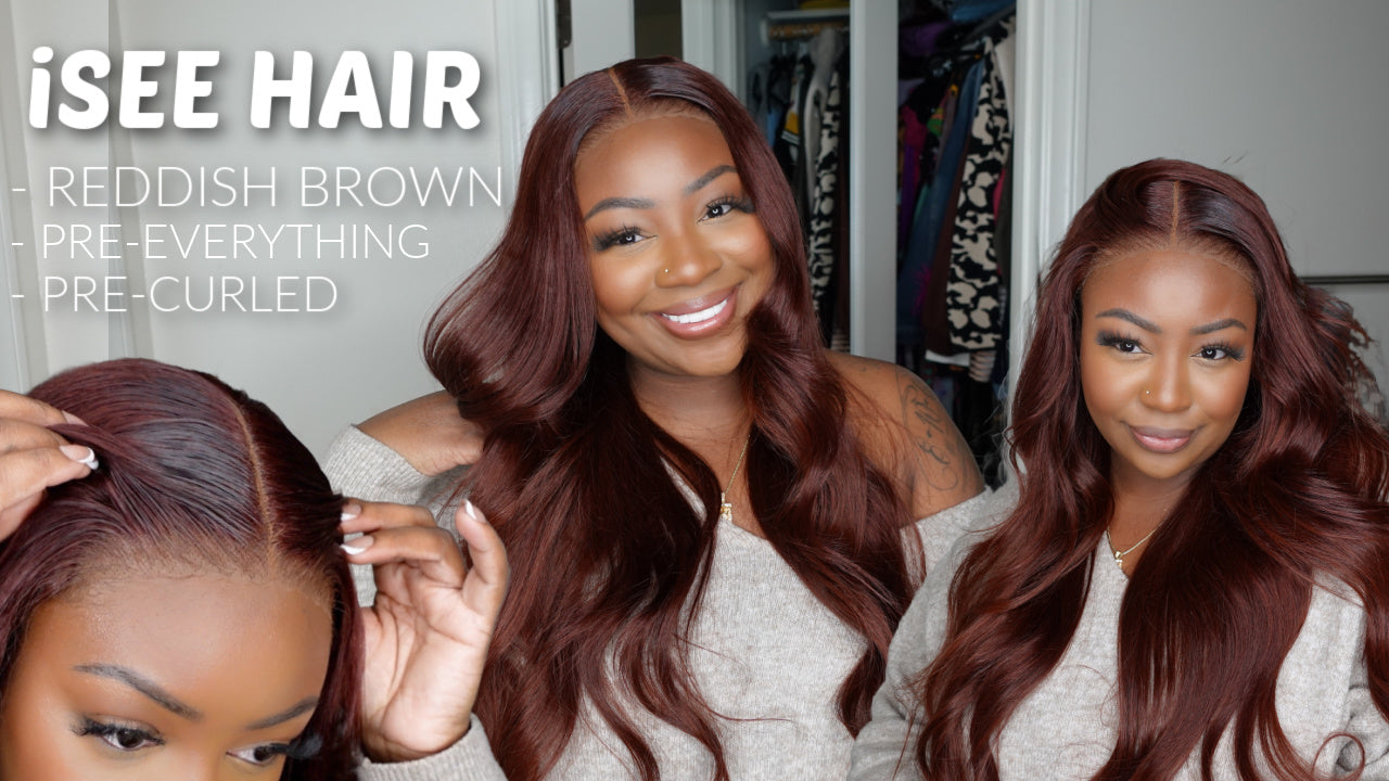 24'' Reddish Brown Yaki Straight 6x4 HD Lace Wig