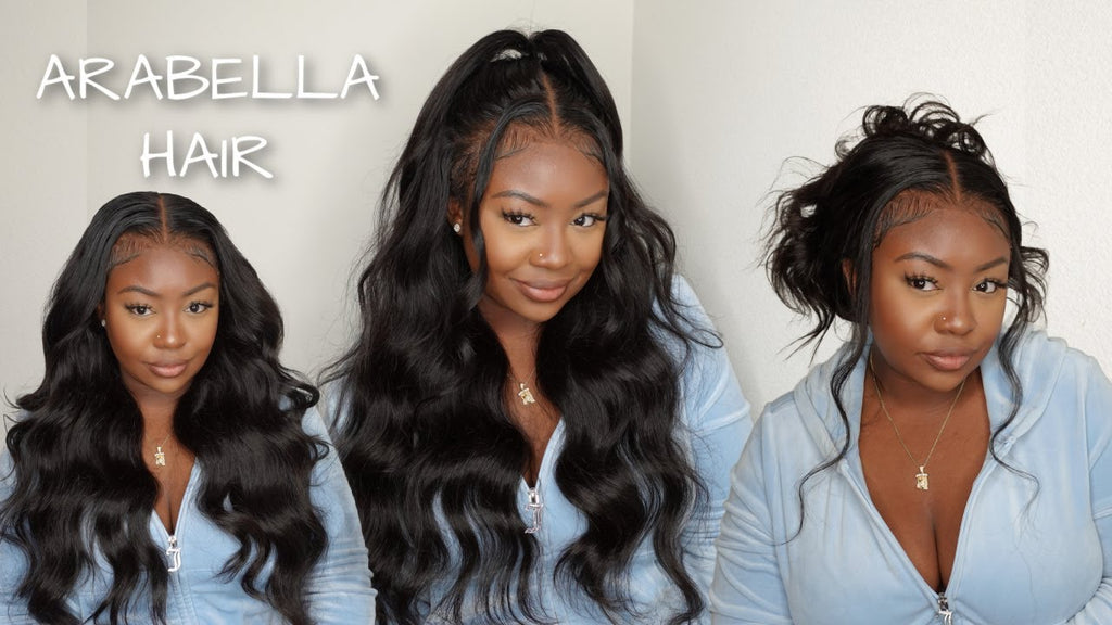 Pure-Luxe™ Body Wave Natural Black Easy Wear Glueless 13x6 Wig 24''