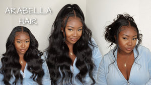 Pure-Luxe™ Body Wave Natural Black Easy Wear Glueless 13x6 Wig 24''
