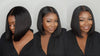 10'' Adjustable Cap Virgin Hair Bob HD Lace Wig