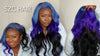 Ombre Royal Blue Two Tones Color Body Wave 13x4 Lace Front wig 26inch